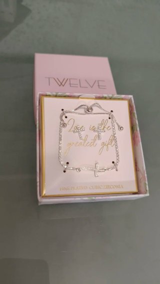Conjunto pulsera y pendientes CRUZ Plata Zirconit