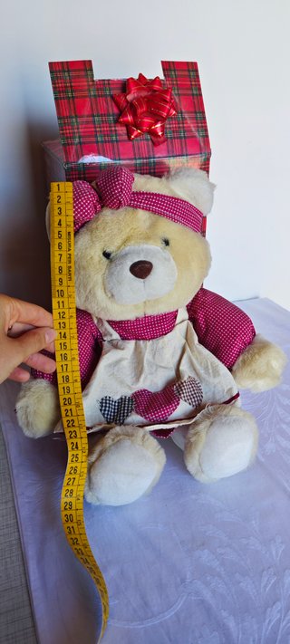 Orsetto Peluche Vintage con Vestito e Scatola