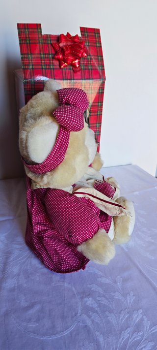Orsetto Peluche Vintage con Vestito e Scatola
