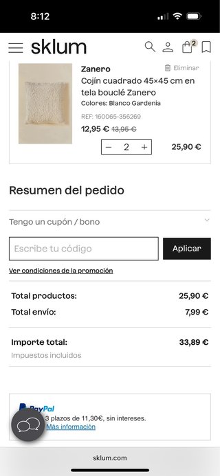 Cojines Boucle Blancos (2 unidades)