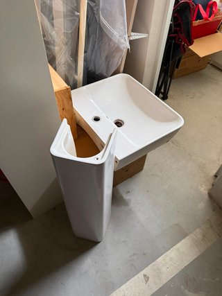 Lavabo de porcelana blanco