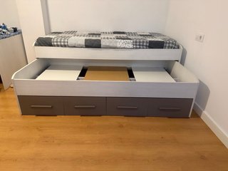 Cama nido con cajones madera. 90x200