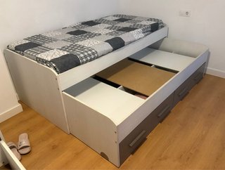 Cama nido con cajones madera. 90x200