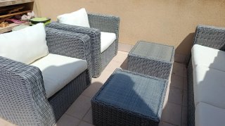 Conjunto Muebles Ratán Exterior Sofá y Sillones