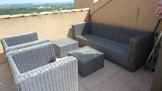 Conjunto Muebles Ratán Exterior Sofá y Sillones