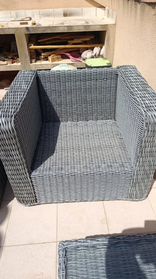 Conjunto Muebles Ratán Exterior Sofá y Sillones