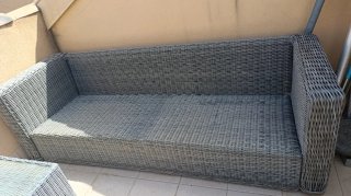 Conjunto Muebles Ratán Exterior Sofá y Sillones