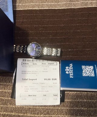 Reloj Festina Plateado con Esfera Azul