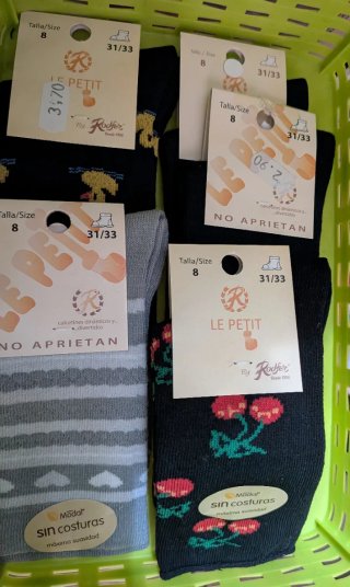 Pack 5 calcetines  tallas 6 y 8