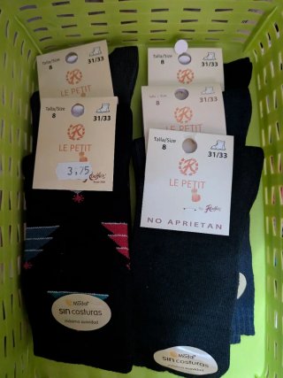 Pack 5 calcetines  tallas 6 y 8