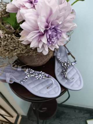 Infradito Tulipano donna viola con strass
