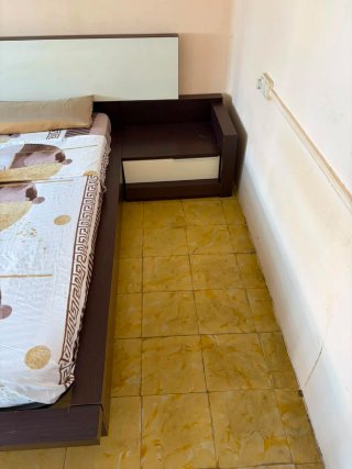 Cama Matrimonio Madera y Tela