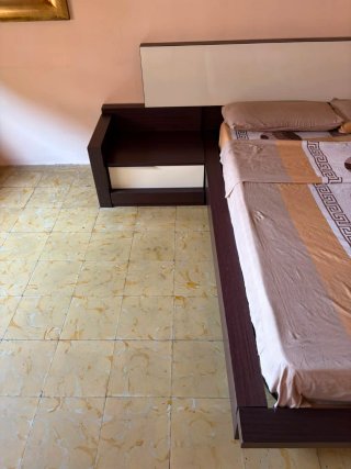 Cama Matrimonio Madera y Tela