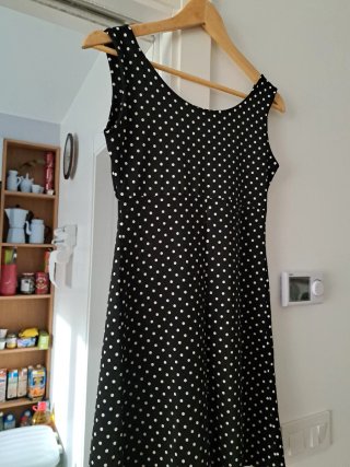 Vestido lunares negro talla M