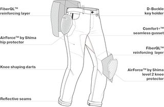 Shima Devon - Pantalones Vaqueros para Motocicleta, elásticos.Talla: 30W / 32L