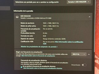 Monitor Gaming MSI 360Hz NXG253R