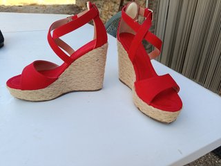Sandalias esparto, rojas talla 38