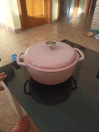 Olla de hierro fundido rosa