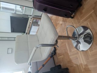 Silla Taburete Giratoria Blanca