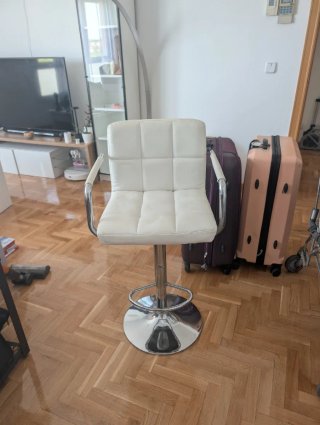 Silla Taburete Giratoria Blanca