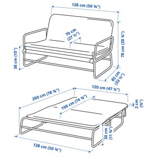 Sofá Cama Ikea Gris Tela