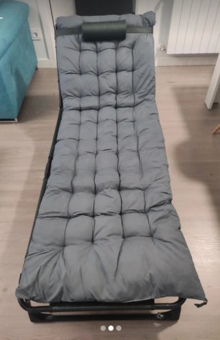Cama Tumbona Plegable 1.90m + Colchón sin estrenar