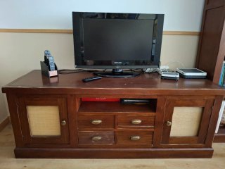 Mueble TV madera y bambú