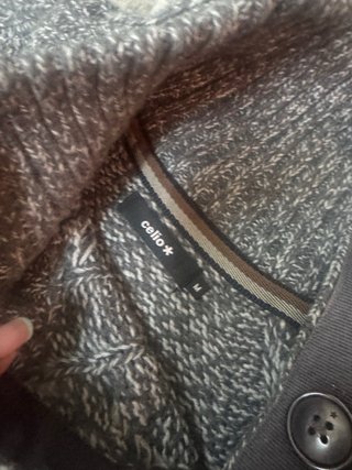 Jersey de punto trenzado hombre gris