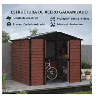 Caseta Jardín Outsunny 4,4 m2 Metal