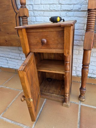2 Cabeceros y Mesita Noche Rústicos Madera