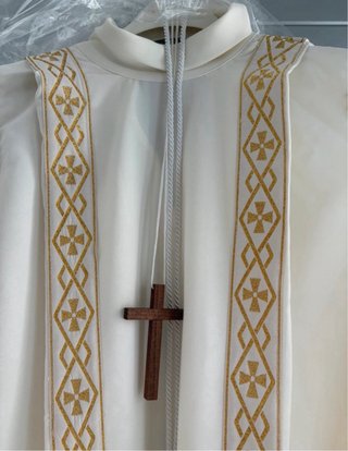 Abito monacale per comunione bianco