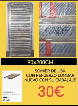 Somier Jisk 90x200cm con refuerzo lumbar