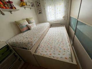 Cama nido juvenil con cajones + 2 colchones 80cm