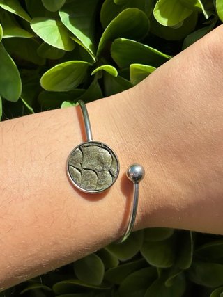 Pulsera Plata con Piedra Verde