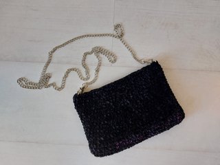 Bolso fiesta crochet negro nuevo