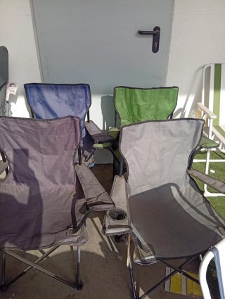 Silla Camping Plegable Azul 110kg