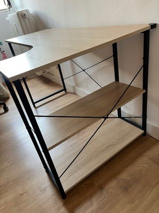 Escritorio de esquina madera y metal