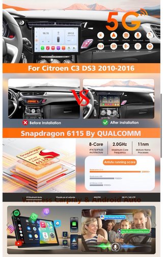 NUEVO! (240€) 8 Núcleo Autoradio Citroen c3 ds3