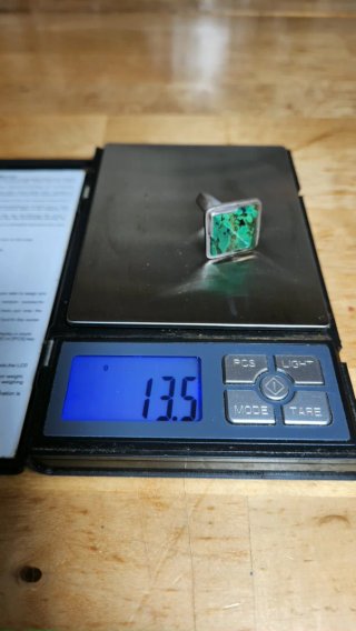 Anillo Plata Maciza Étnico Piedra Turquesa Tallada