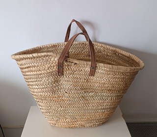 Cesta Mimbre Grande Asas Cuero