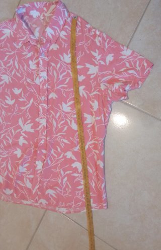 Camicia floreale rosa manica corta