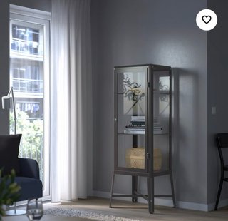 Vitrina de cristal y metal gris Ikea