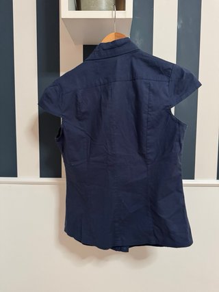 Camisa azul manga corta mujer talla L