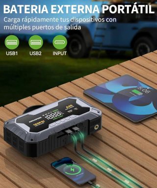 SIN ABRIR Arrancador de Coche 9000A+Compresor Aire