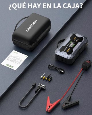 SIN ABRIR Arrancador de Coche 9000A+Compresor Aire