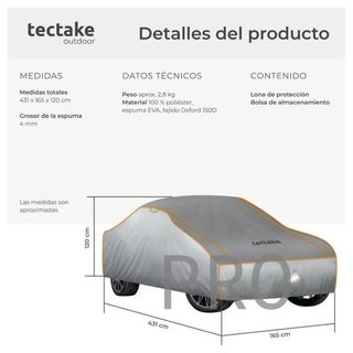 Cubierta para coche M (431 x 165 x 120 cm)