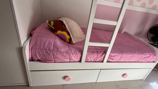 Cama litera niña con armario