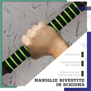 Set de Pesas de Gimnasio 4 en 1 de 40kg Totales en Plástico y Arena, Set de Mancuernas Ajustables Utilizable como Kettlebell, 2 Mancuernas, Barra y Soporte para Flexiones