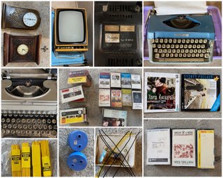 Lote Antigüedades: Relojes, TV, Máquinas Escribir