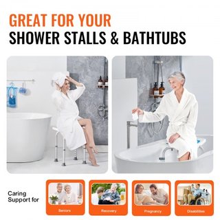 Silla de Ducha, Taburete de Ducha de Altura Ajustable, Asiento de Ducha para Ducha o Bañera, Banco Antideslizante para Bañera para Ancianos Discapacitados, Capacidad de 158.8 kg